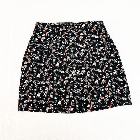 Little Moon Aritzia Navy Flower Print Mini Skirt Size Small MINT - Picture 1 of 6